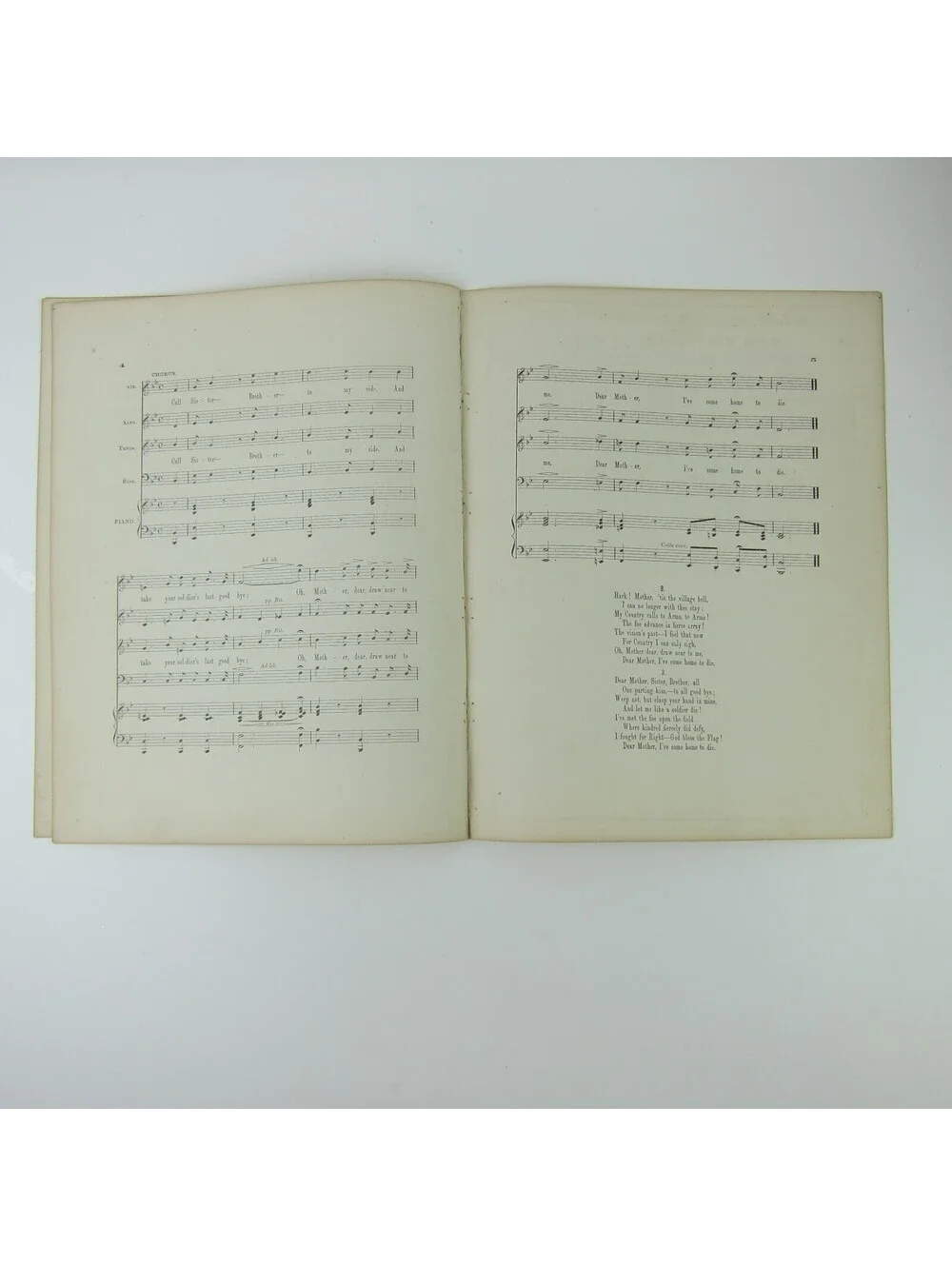 Sheet Music Civil War Dear Mother I've Come Home To Die Tucker Antique 1863
